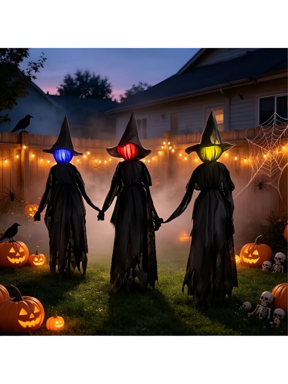 3 Pack Halloween Decorations Outdoor Halloween Witches Decor, 6FT